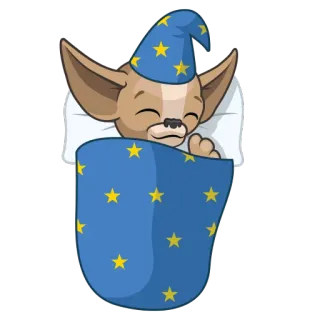 😪 dormindo, cachorro, chihuahua, sonolento, fofo, desenho animado, animal, noite whatsapp sticker