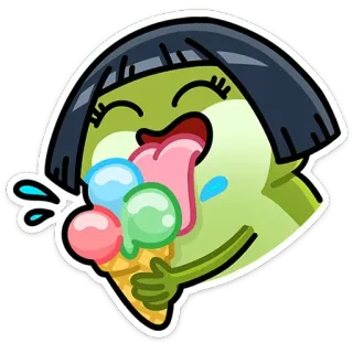 🍦 sticker, cartoon, ice cream, dessert, food, eating, cute telegram sticker
