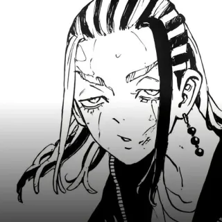 🔫 动漫, 漫画, 人物, 肖像, 黑白 telegram sticker