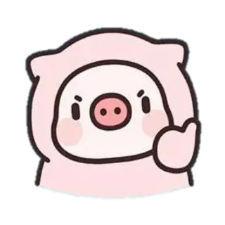 👍 豚, 漫画, 中指, かわいい, ピンク telegram sticker