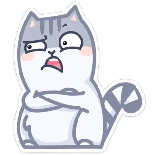 🤨 gato, adesivo, desenho animado, animal, fofo, engraçado whatsapp sticker