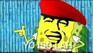 🗿 YO ISOLAH spongebob, mem, kreskówka, śmieszne, kultura internetu telegram sticker