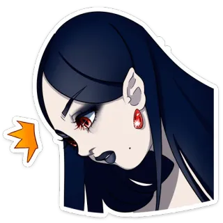 🤦‍♀️ вампир, гот, иллюстрация, темный, эмо, готика, женщина, женщина whatsapp sticker