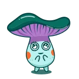 🍄 cogumelo, fofo, desenho animado, natureza, fungos telegram sticker