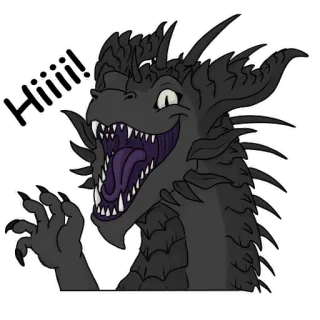 👋 Hiiii! dragon, monstre, fantaisie, salutation, salut whatsapp sticker