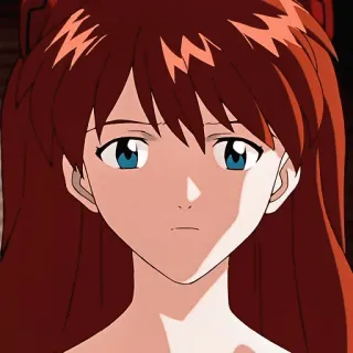 😟 Asuka Langley Soryu Neon Genesis Evangelion anime, manga, character, red hair, girl, animation telegram sticker
