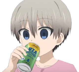 🤯 Uzaki Hana Uzaki-chan Wants to Hang Out! UZA BITTERS Аниме, Узаки-тян, Девушка, Пьёт, Милая, Мультфильм telegram sticker