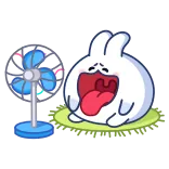 🥵 conejo, conejito, fan, lindo, dibujos animados, kawaii, divertido telegram sticker