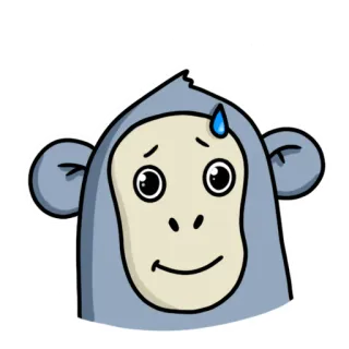 😅 aap, cartoon, dier, schattig, uitdrukking, zweet telegram sticker