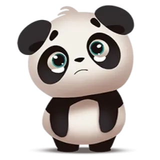 😰 Panda, Cartoon, Schattig, Verdrietig, Dier, Sticker telegram sticker