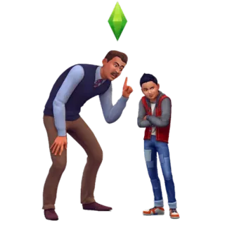 👨 sims, father, son, family, video game telegram sticker