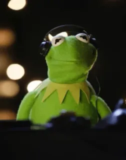 🎧 Kermit マペット, カーミット, DJ, 音楽, カエル telegram sticker