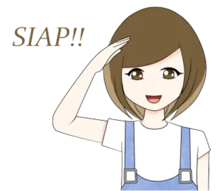 😊 SIAP!! salut, femme, dessin animé, fille, animé telegram sticker