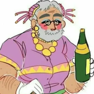 🍾 dibujo animado, personaje, persona, ilustración, botella, bebida telegram sticker