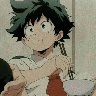 🥦 Izuku Midoriya My Hero Academia Anime, Manga, My Hero Academia, Izuku Midoriya, Deku, Manger, Baguettes, Bol telegram sticker