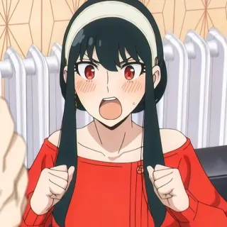 🙂 Yor Forger Spy x Family anime, cartoon, woman, yor forger, spy x family, shocked, open mouth, surprised telegram sticker