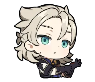 😯 Albedo Genshin Impact anime, chibi, albedo, genshin, video game, cute telegram sticker