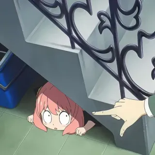🥜 Anya Forger Spy × Family anime, cartoon, hiding, cute, family whatsapp sticker
