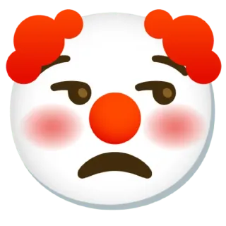 😒 clown, emoji, sad, disappointed telegram sticker