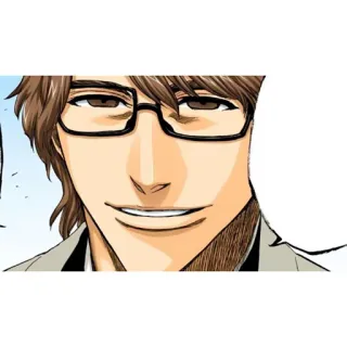 🧬 Sosuke Aizen Bleach 애니메이션, 만화, 캐릭터, 안경, 미소 telegram sticker