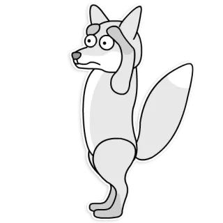 😱 สุนัขจิ้งจอก, การ์ตูน, สัตว์, สติกเกอร์, เศร้า, ผิดหวัง telegram sticker