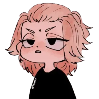 😒 @Hawks Anime, Kreskówka, Postać, Naklejka, Ilustracja telegram sticker