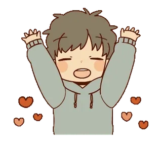 ❤️ fofo, corações, anime, desenho animado, menino, celebração telegram sticker