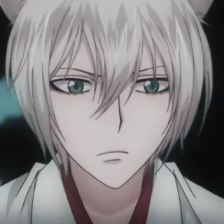 ➰ Tomoe Kamisama Kiss 动漫, 狐狸, 巴卫, 元气少女缘结神, 帅哥, 白发 telegram sticker