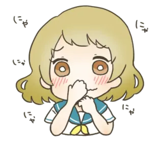 😰 Dessin animé, Anime, Fille, Uniforme scolaire, Embarrassée telegram sticker