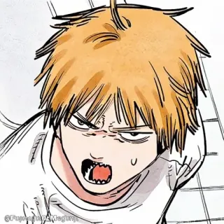 🪚 Denji Chainsaw Man Anime, Manga, Chainsaw Man, Denji, Wütend, Anime Charakter, Orange Haare telegram sticker