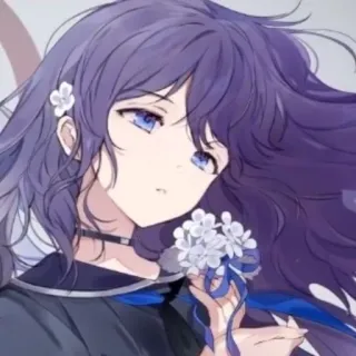 🔮 动漫, 女孩, 花, 可爱, Q版, 贴纸 telegram sticker