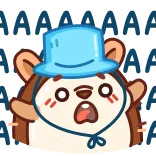 😱 hedgehog, animal, cartoon, hat, cute, expression telegram sticker