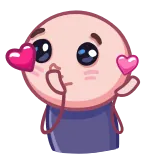 😘 amour, cœur, mignon, autocollant, dessin animé, emoji whatsapp sticker