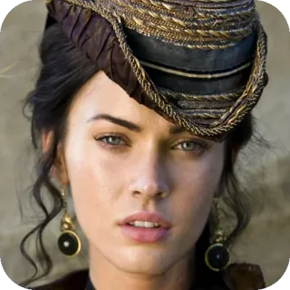 🎩 woman, portrait, hat, Megan Fox, actress, fashion, beauty telegram sticker