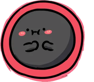 ❓ süß, kawaii, sticker, rund, erröten telegram sticker