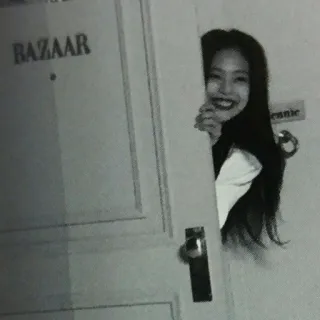 🌹 BAZAAR cửa, nhìn trộm, chân dung, đen trắng, tạp chí, chợ telegram sticker