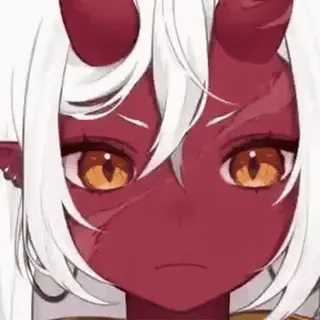 👹 anime, demon, monster girl, horns, red skin telegram sticker