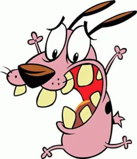 😟 Courage Courage the Cowardly Dog Coragem, o Cão Covarde, desenho animado, cachorro, assustado, animado whatsapp sticker