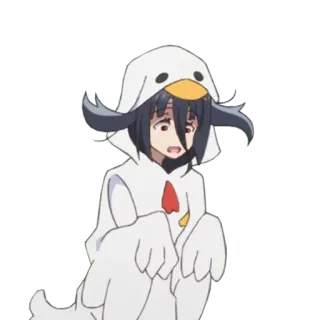 😧 Аниме, Мультфильм, Персонаж, Костюм, Утка, Каваий telegram sticker