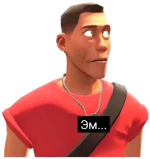 🙄 Scout Team Fortress 2 Эм... trò chơi điện tử, Team Fortress 2, Scout, nhãn dán, hài hước, gaming telegram sticker