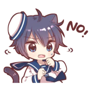🍓 NO! Anime, Gato, Fofo, Sticker, Irritado telegram sticker