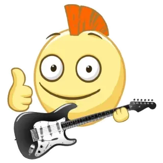 🎸 emoji, guitar, music, punk, rock, thumbs up telegram sticker