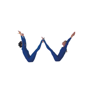 🅰 gymnastics, letter W, alphabet, blue, sports telegram sticker