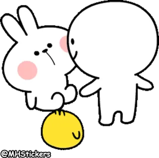 🧐 @MHStickers sticker, cartone animato, coniglio, carino, personaggio telegram sticker