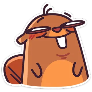 ☺️ castoro, cartone animato, animale, adesivo, mammifero, carino telegram sticker