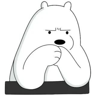 🤨 Ice Bear We Bare Bears bear, cartoon, ice bear, animal, white telegram sticker
