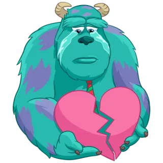 💔 Sully Monsters, Inc. Sully, Monster AG, weinend, gebrochenes Herz, traurig, Monster telegram sticker