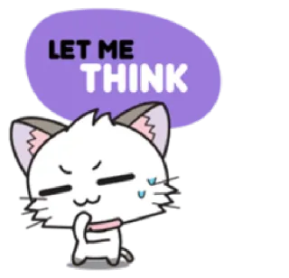 🤔 LET ME THINK gato, pensando, fofo, desenho animado, adesivo, expressão whatsapp sticker
