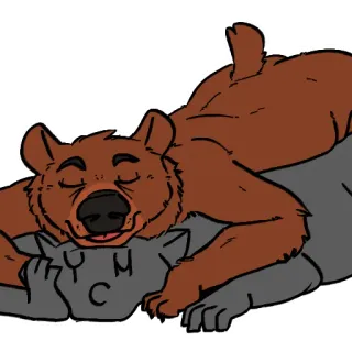 😴 YMCA หมี, สัตว์, นอนหลับ, การ์ตูน telegram sticker