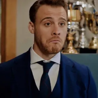 😦 homem, retrato, terno, gravata, roupa formal, Kerem Bürsin telegram sticker